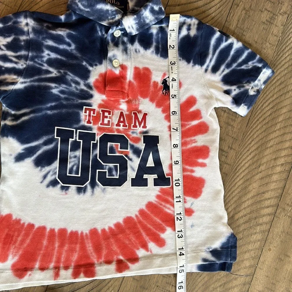 Team USA 🇺🇸 Tie Dye Classic Crew Polo Shirt by Ralph Lauren 2020 Limited Ed.